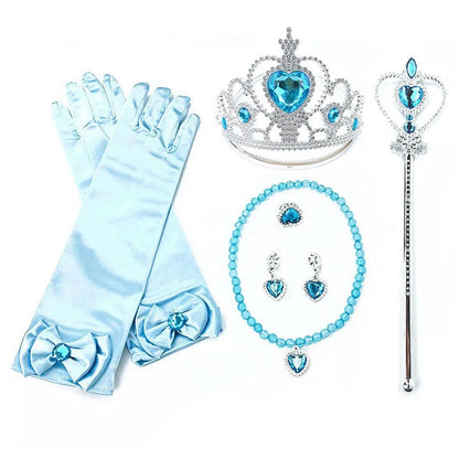 Children Snow Queen Princess Dress Winter Girl Elsa Costume Carnival Birthday Holiday Party Dress Kids New Outfit Clothes 2025