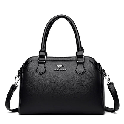 Multi-pocket Handbag Purses Genuine Cowhide Leather Shoulder Bag Luxury Designer Crossbody Messenger Sac Elegant Tote for Women