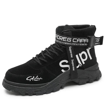 Cloth Men Boots High Top Ankle Boots British Style Men Casual Shoes Outdoor Breathable Walking Sneakers Comfortable Work Boots