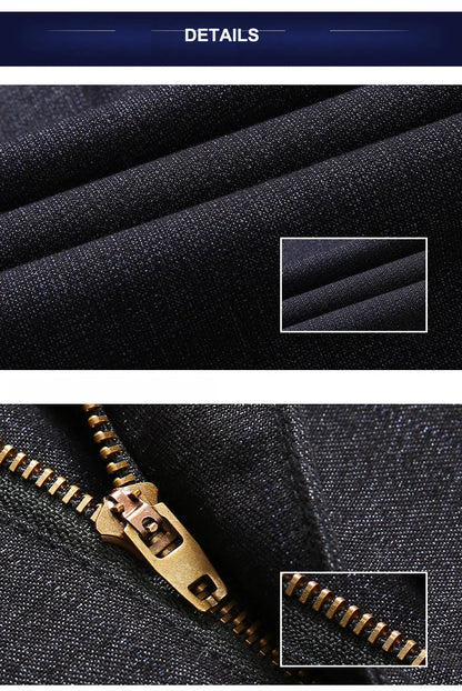 Autumn Summer New Men's Slim Business Pants Fashion Stretch Thicken Casual Trousers Brand Solid Pant Black Navy Plus Size GOZBKF