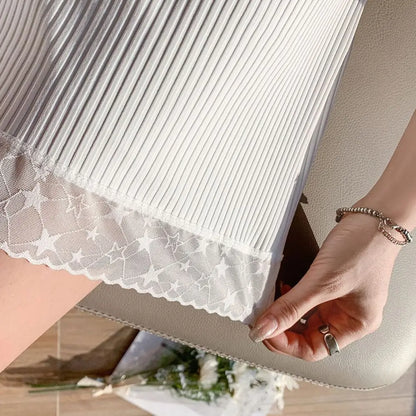 Slip-proof Lace Silk Safety Shorts New Thin Terylene Ice Silk Pants Breathable Home Pants Women