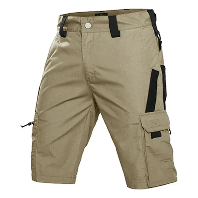Mens Cargo Shorts Summer Tactical Cropped Trousers Outdoor Waterproof Multi-pocket