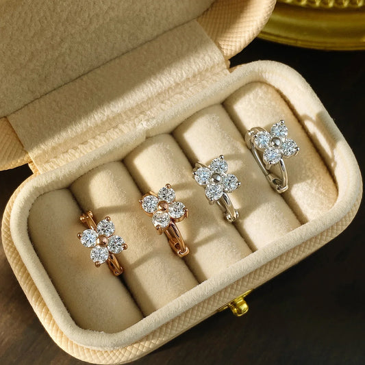 3mm D Color Moissanite Hoop Earrings for Women GRA Certified Round Brilliant Cut Moissanite s925 Silver Dainty Earring