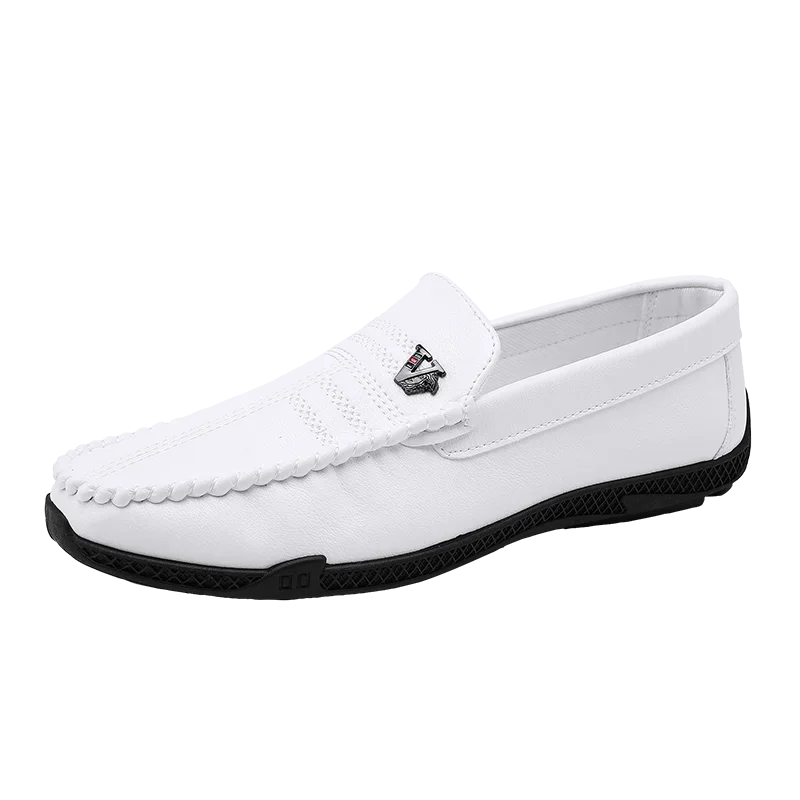 Sapatos Casuais de Couro Masculino Fashion Slip on Italiano Mocassins Formais Marca de Luxo Confortáveis Mocassins Masculinos Sapatos Masculinos Macios para Dirigir
