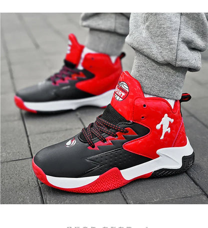 Children Basketball Shoes for Boys Girls Kids Teenagers Breathable Non-slip Lace Up Indoor Outdoor Training Sneakers Tennis Shoe