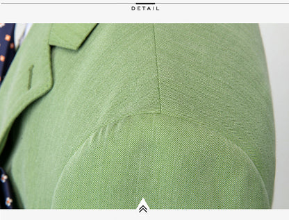 ( Jacket + Vest + Pants ) S-5XL Luxurious Men's Green Business Suit 3Pcs Prom Banquet Party Groom Wedding Dress Solid Color Suit