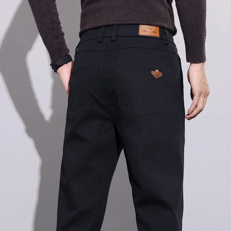 New Winter High-End Business Men's Suit Pants Autumn and Winter Slim Straight Casual Pants Versatile Fashion Trousers Korean