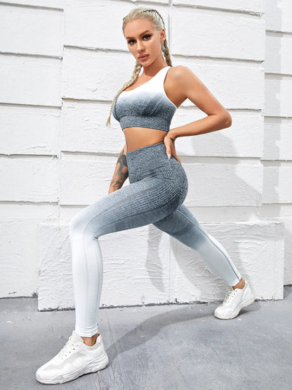 Workout Sets Two Piece Outfits for Women Clothes Gym Yoga Seamles Sports Bra Tank Tops with Legging