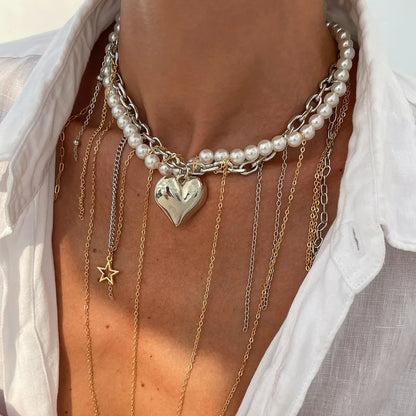 Elegant Irregular Imitation Pearl Beads Necklace for Women Vintage Party Wedding Tassels Choker Fashion Jewelry Accessories Gift