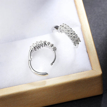 New In D Color 2-Row 0.76cttw Full Moissanite Hoop Earrings for Women Fine Jewelry S925 Silver Diamond Earring Ear Buckle