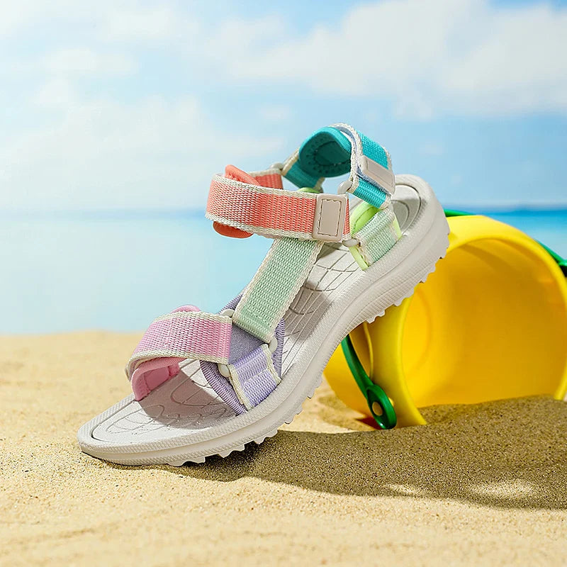 Children's Sandals Summer Boys Breathable Light Non-slip Kids Outdoor Beach Shoes Fashion Girls Open Toed Leisure Flat Sandals