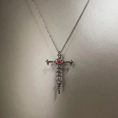 2025 Gothic Punk Cross Pendant Necklace For Women Men Vintage Unisex Silver Hip-Hop Chain Fashion Accessories