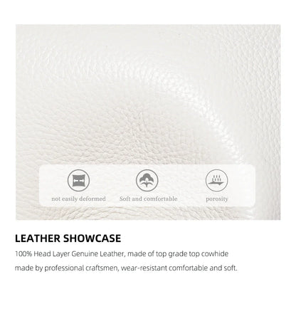 Genuine Leather White Designer Noble Shopper Shoulder Bag Commuter Large Bucket Handbag Women Tote Bucket Cross Body Bag