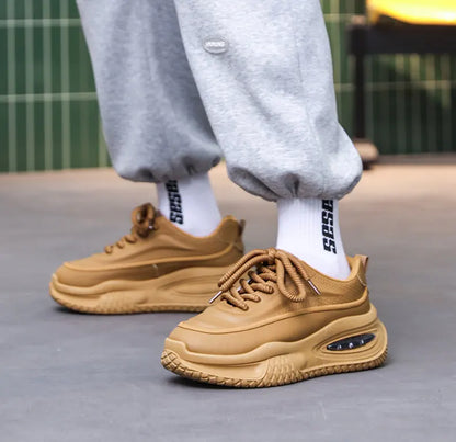 Tênis Esportivo Casual Masculino, Tênis de Skate Moderno com Sola Grossa, Calçados Masculinos Confortáveis e da Moda Adequados para Uso ao Ar Livre