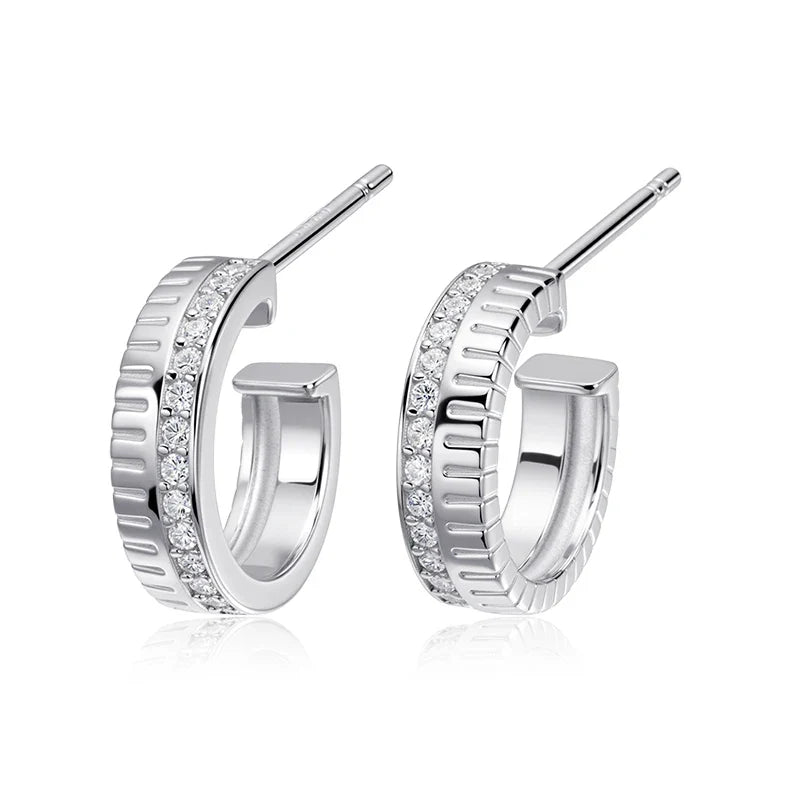 1mm Brilliant cut Full Moissanite Stud Earrings for Women D Color Sparkling Party Girls Jewelry 100% 925 Sterling Silver