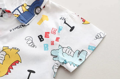 New Summer Baby Boys Clothes Suit Children Fashion Cartoon Shirt Shorts 2Pcs/Sets Toddler Casual Costume Infant Kids Tracksuits