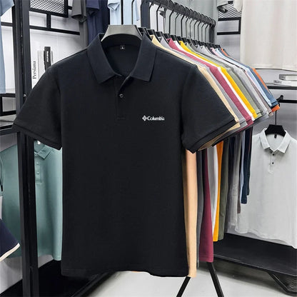 Cotton100% Men's Summer Luxury High Quality Short Sleeves Polo Shirt Letter Printing 25colors Brand T-Shirt Business Men's Wear