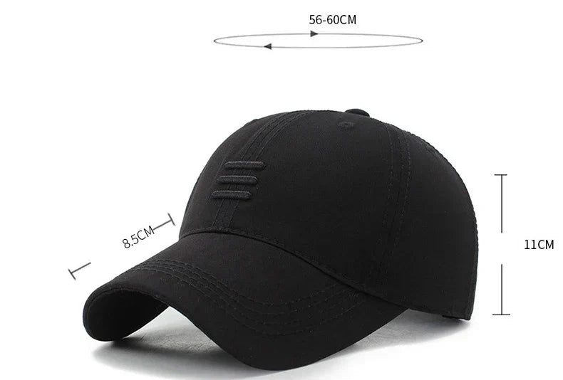 Three Horizontal Lines Embroidery Baseball Caps Spring and Autumn Outdoor Adjustable Casual Hats Sunscreen Hat