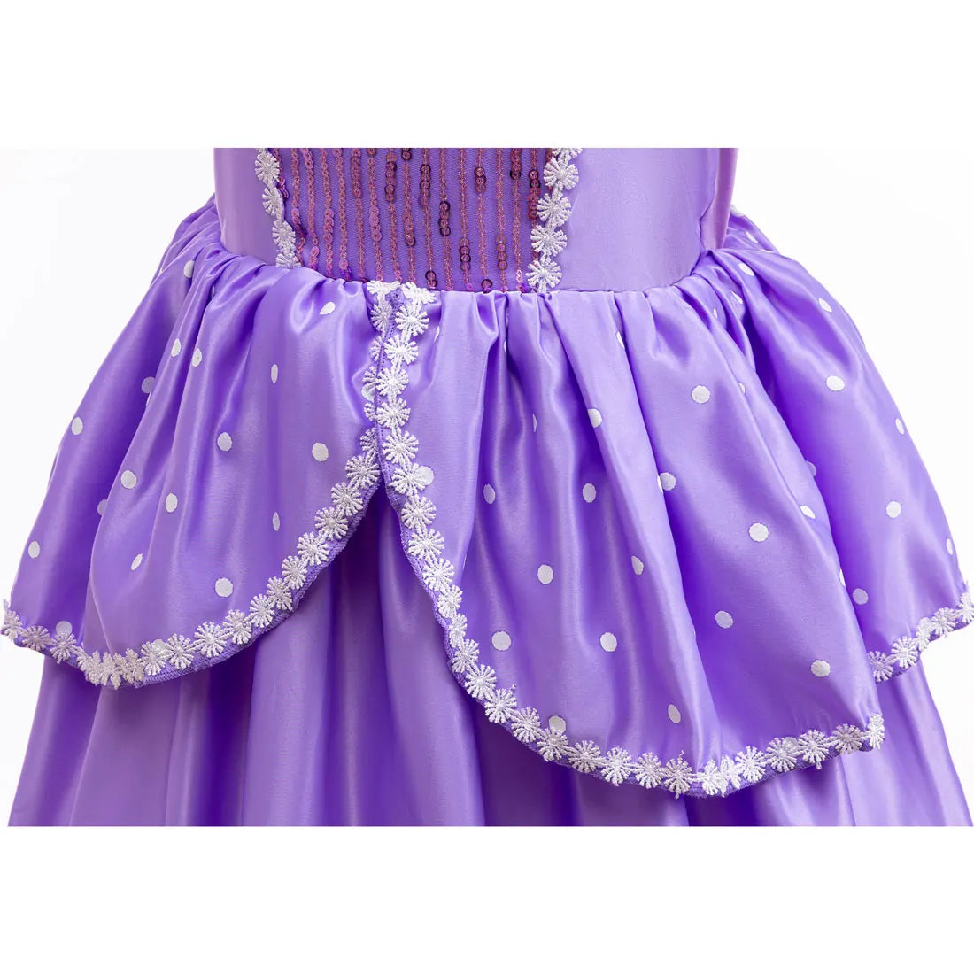Sofia Princess Dress For Girl Summer Dress Birthday Carnival Party Sophia Sleeve Fluffy Ball Dress + Accessories