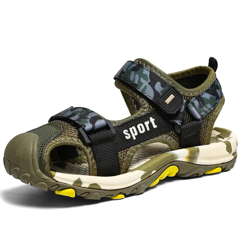 Children's Summer New Sandals Boys Fashion Camouflage Mountaineering Anti slip Sandals Outdoor Leisure Sports Slippers 28-40