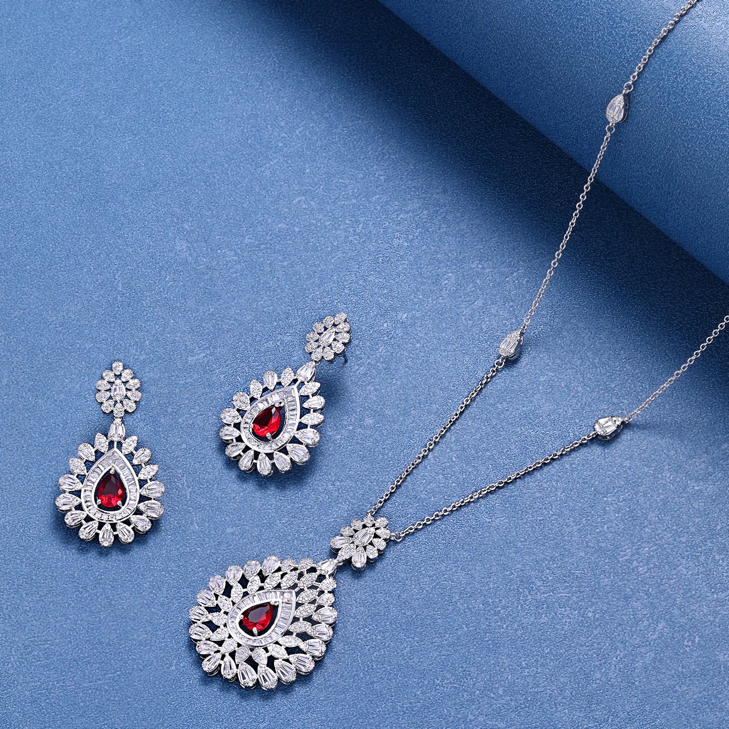 Elegant Women Wedding Jewellery African CZ Crystal Leaf Drop Bridal Necklace Bracelet and Earrings Jewelry Sets