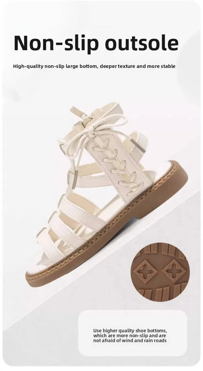 2026 Children Sandals High-top Kids Girls Sandals Baby Sandals High Quality Flat Cut-Outs Beach Sandals