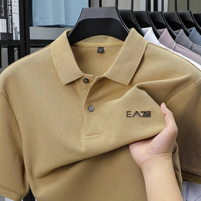 Luxury brand polo shirt short sleeved letter printed men's top summer 100% cotton comfortable breathable casual lapel T-shirt