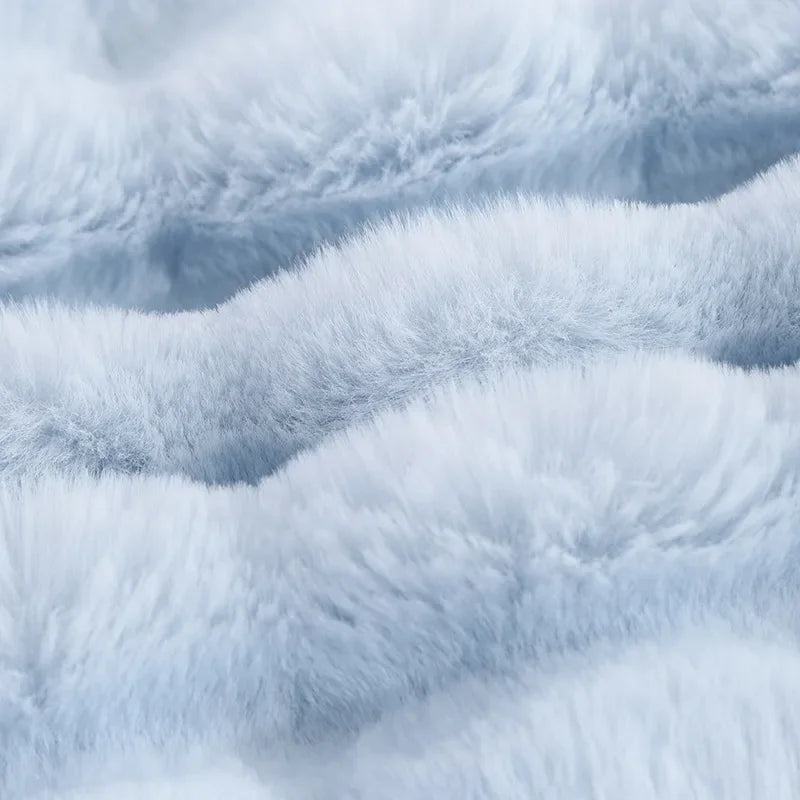 Super Soft Bubble Rabbit Velvet Blankets Multi Purpose All Seasons Air Conditioning Plush Blanket Solid Sofa Cover for Home