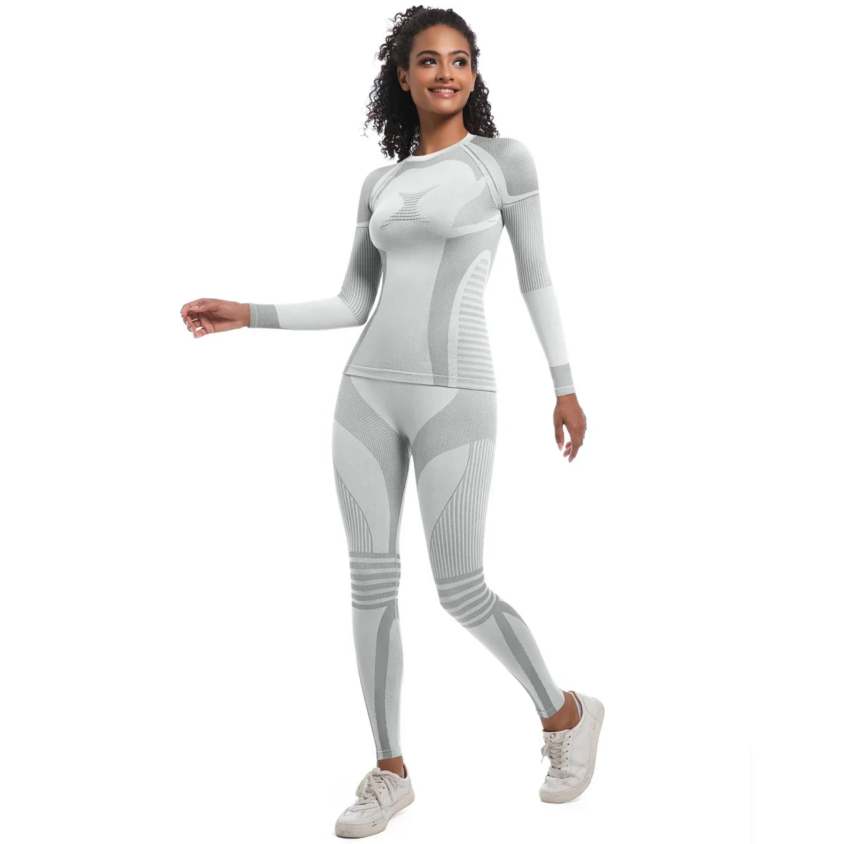 Women Skiwear Set Yoga Set Skiing Underwear Fitness Workout Thermal Gym Ski Snowboarding Running Yoga Exercise Suit Long Johns