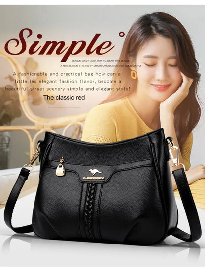 Genuine High Quality Soft Leather Women's Handbag Trend Designer Female Crossbody Bag Casual Shoulder Messenger Handbags 2024