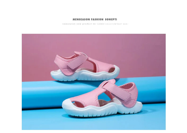 Kids Closed-Toe Sport Sandals Breathable Water Shoes Luxury Non-Slip Summer Beach Shoes Sandals for Toddler Boys Girls