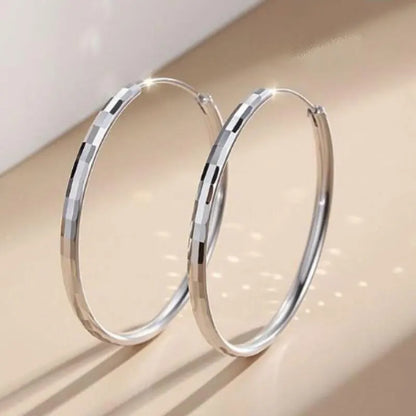 925 Sterling Silver Hoop Earrings For Women 18K Gold Plated Jewelry Dazzling Women's Hoops Earrings Christmas Gifts