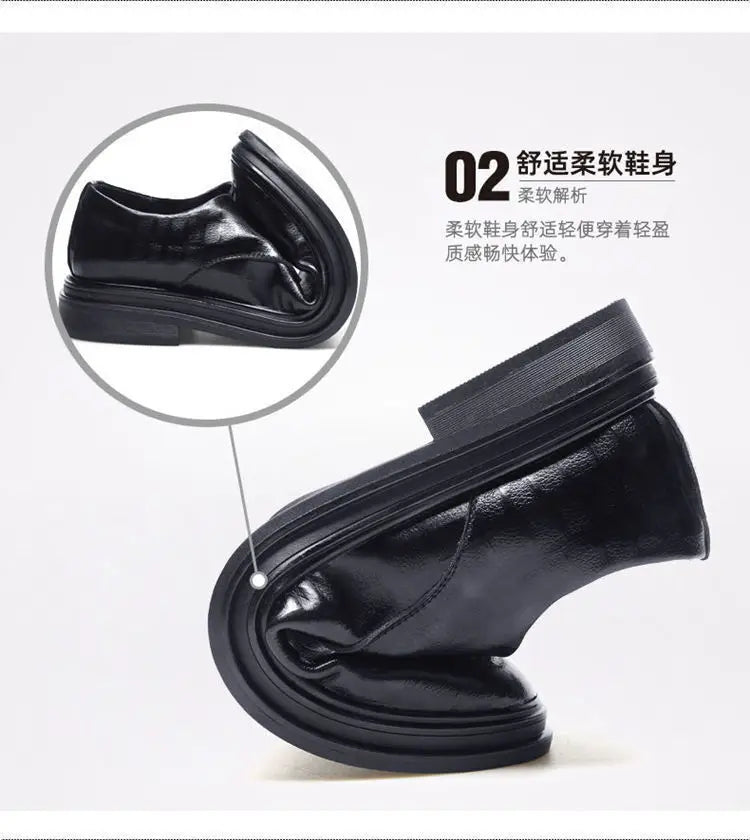 Novos Sapatos Masculinos de Negócios Primavera Outono Sapatos Masculinos de Couro Formais Tênis Masculinos Casuais da Moda Social Elegante Tendência Solado Reto