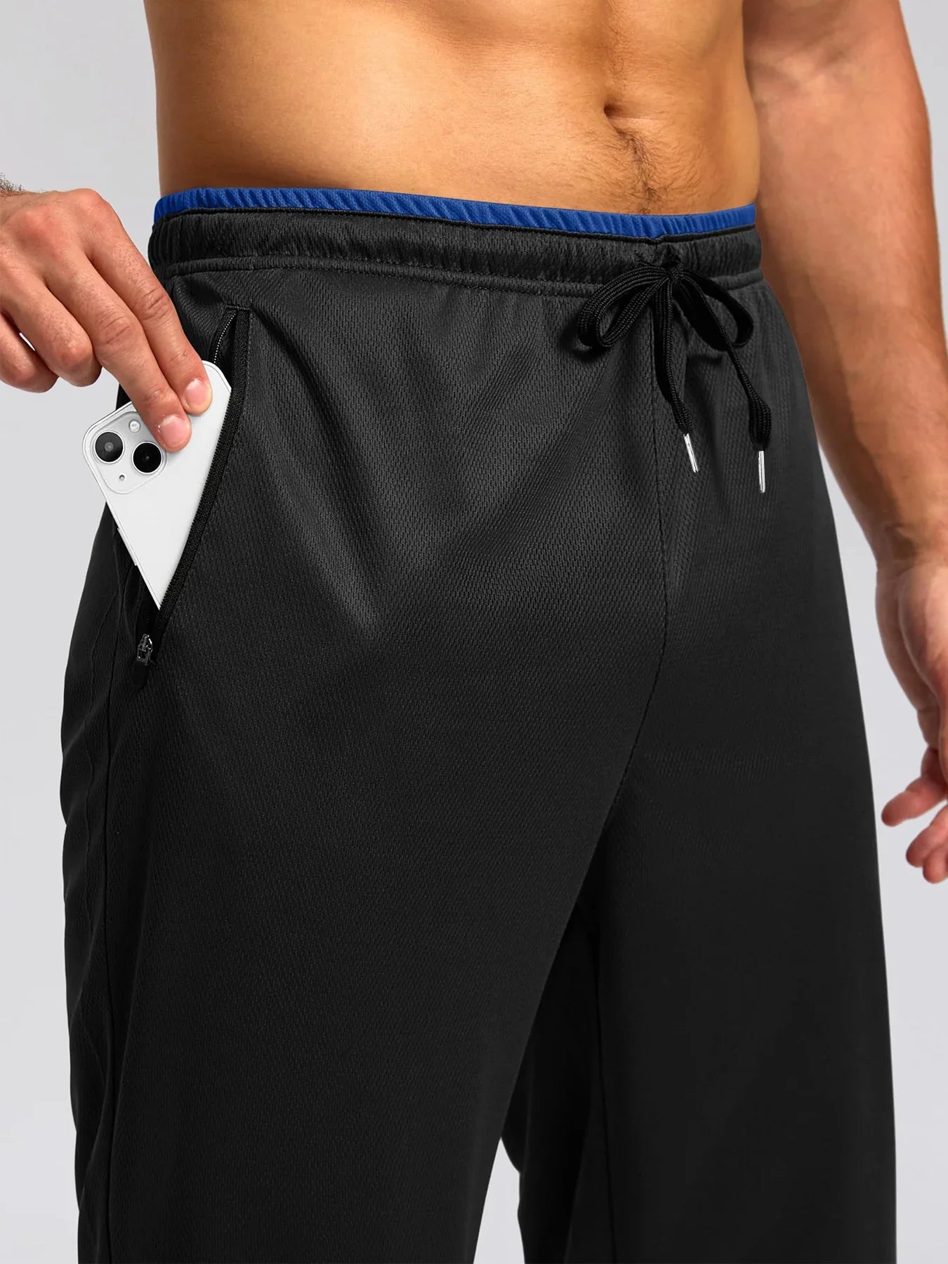 2025  Men's Comfort Sports Pants Solid Color Breathable Quick Drying Loose Fit Basketball Running Straight Leg Trousers