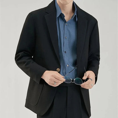 2 Piece Outfit Set Male Solid Color Youth Trends Costumes Ceremony Pants Full Men's Suits and Blazers Clothes Classic Elegant
