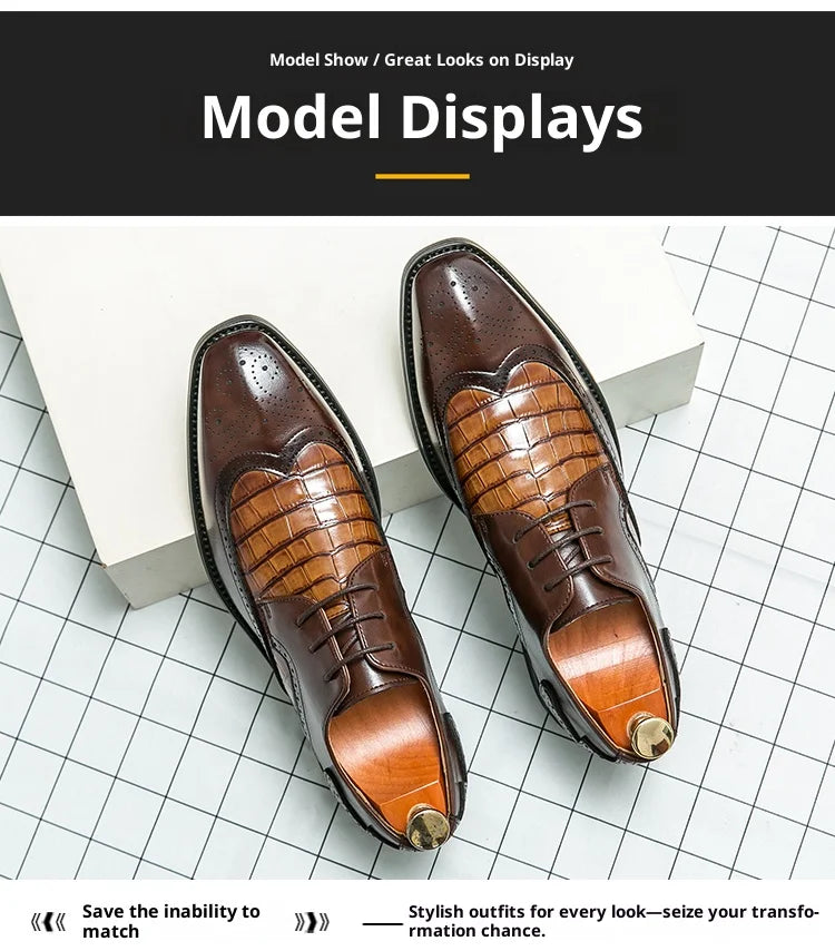 Brock British Korean version high-end suit shoes wedding small leather shoes men's business formal wear trendy men's shoes