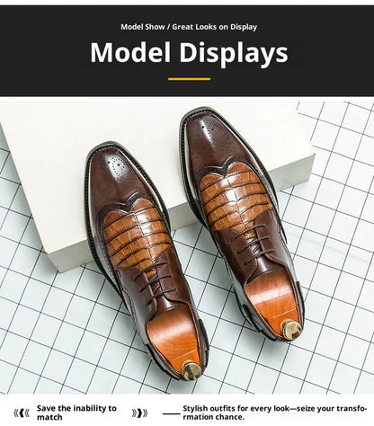 Brock British Korean version high-end suit shoes wedding small leather shoes men's business formal wear trendy men's shoes