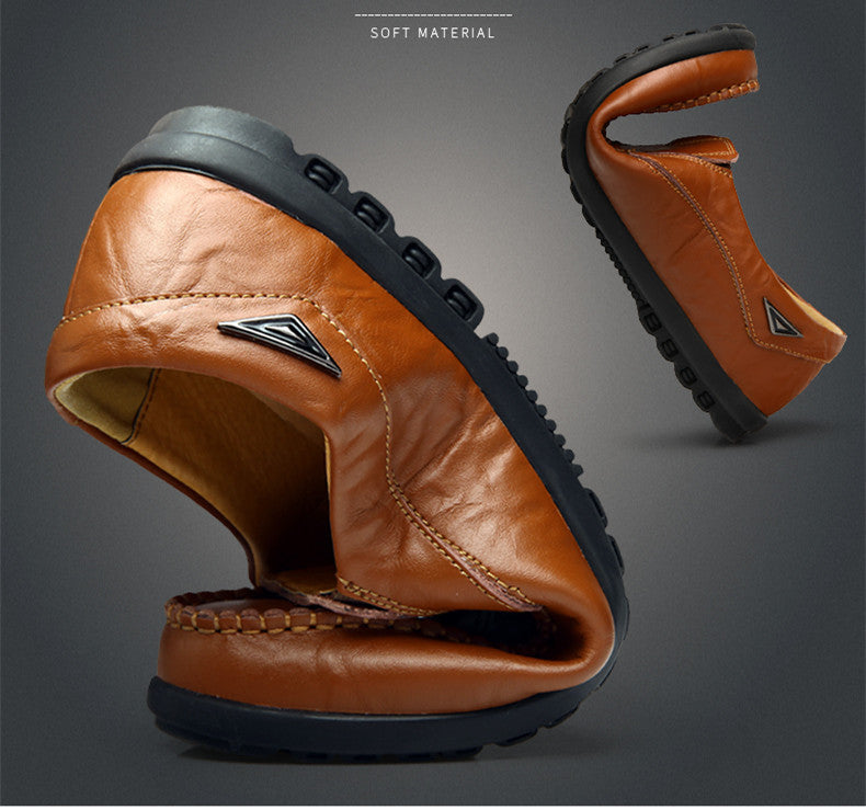 Sapatos Casuais Masculinos de Couro Genuíno Marca Italiana Macia Mocassins Respiráveis Slip-on Pretos para Dirigir Tamanhos Grandes 37-47