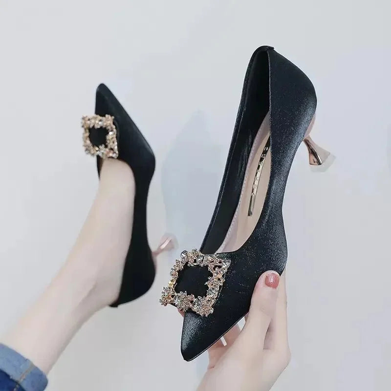 sapatos femininas mulheres sapatos salto stiletto roxo claro fofos primavera e verão confortáveis senhora calçado elegante preto sexy a427