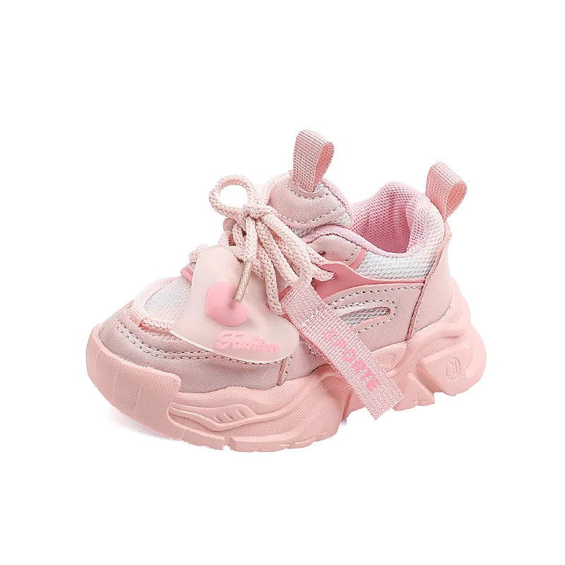 Girl Child Sport Shoe 2026 Spring Mesh Breathable Toddlers School Running Sneakers Fashion Non-slip Kids Boys Basketball Shoes