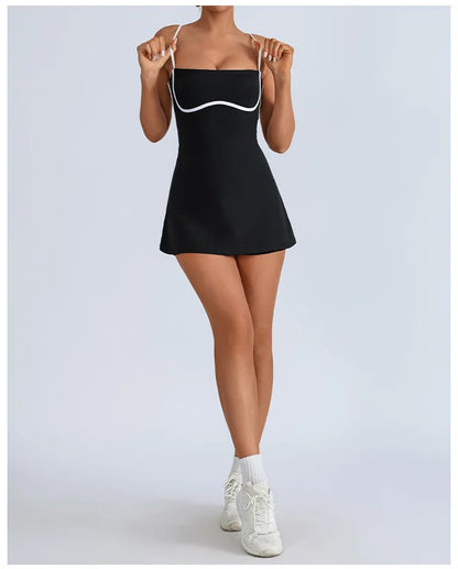 Golf Tennis Dress with Pad Sports Set Yoga for Women Workout Pickleball Clothing Badminton Skorts Activewear