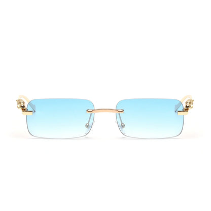 rimless sunglasses UV400 fashion square metal glasses for men women designer man's brand sun glasses shades for outdoor