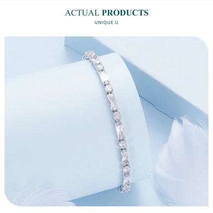 Luxury Square Zircon Adjustable Bracelet Sparkling Zirconia Chain Link for Men Women Birthday Gift Crystal Fine Jewelry