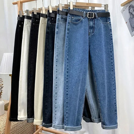 Calça Jeans Feminina Solta de Cintura Alta Harlan