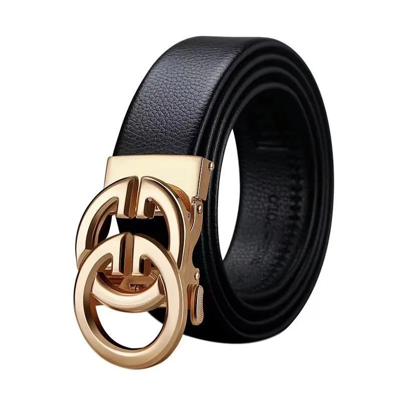 Men's high quality belt luxury belt, black men's automatic buckle jeans men's belt suit belt