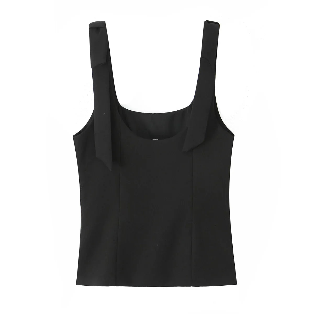 Sexy Chic Yellow Bow Tops Women Zipper Tie Up Slim Short Cami Tops Women Fashion 2025 Summer Elegant Y2K Girl Blouses
