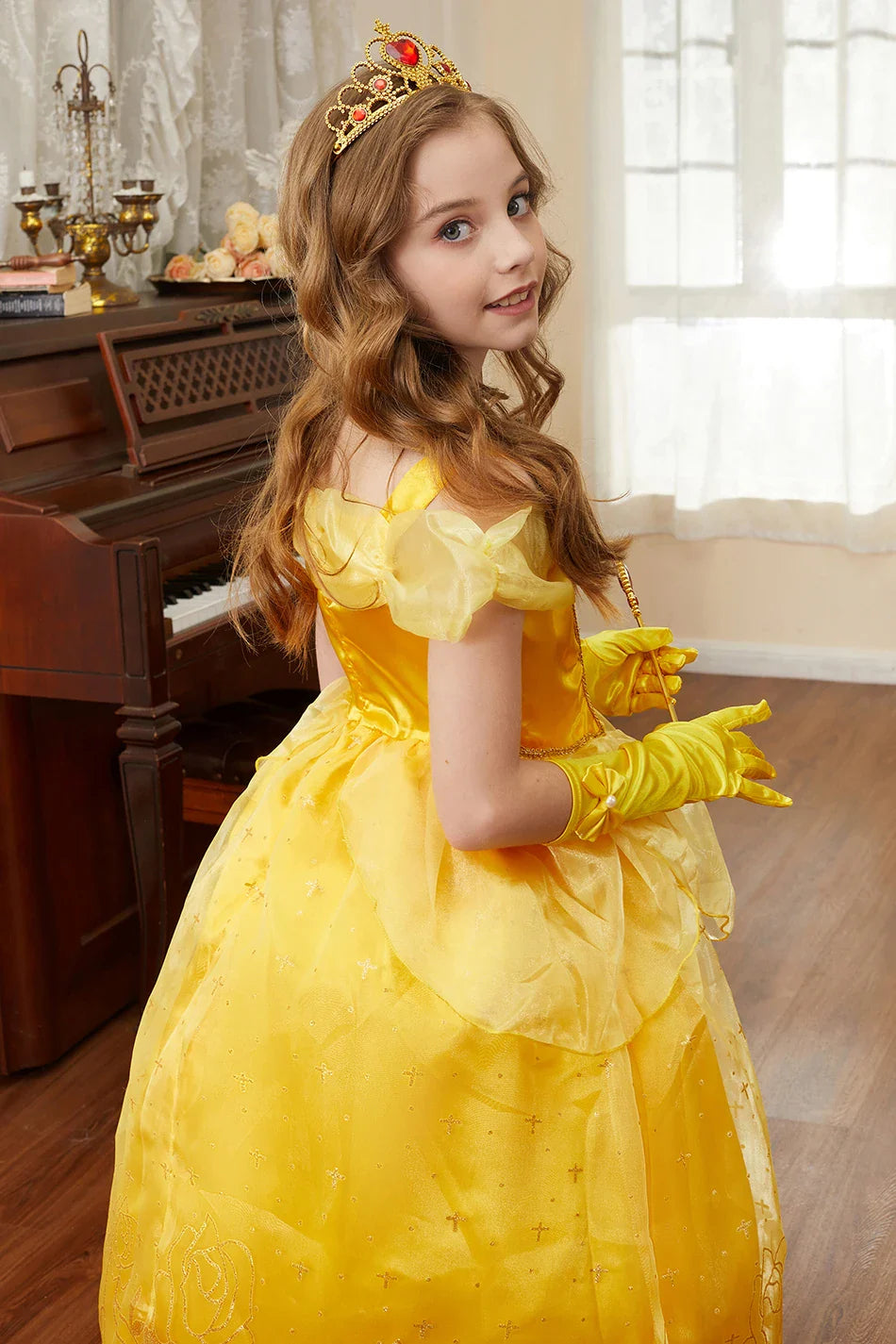 Girls Beauty and Beast Bell Costume Kids Summer Carnival 3 4 5 6 7 8 9 10 Years Dress Kids Princess Performance Cosplay Dresses
