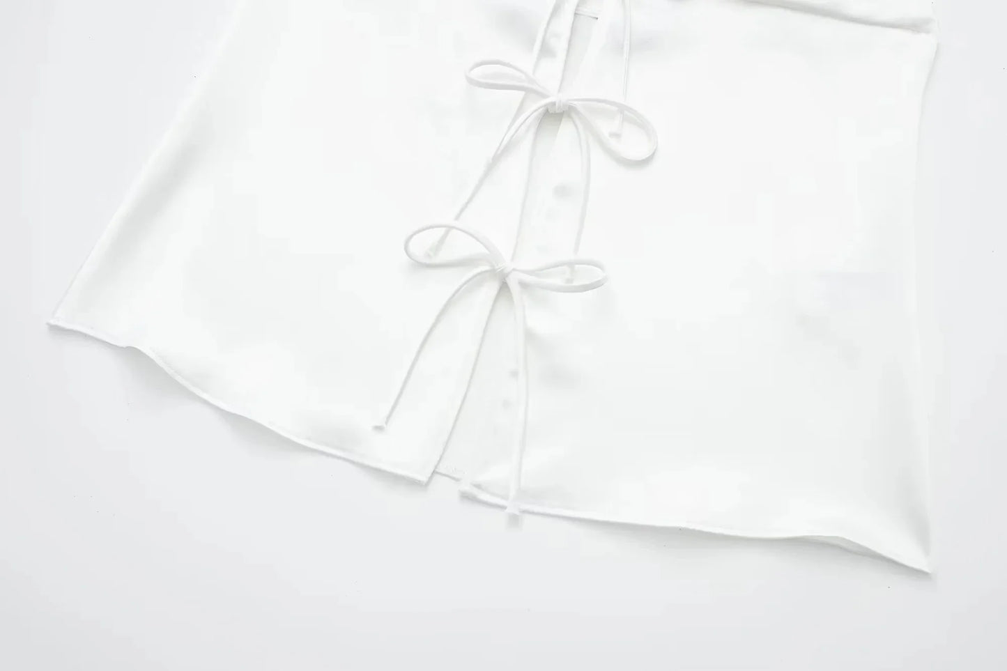 Women Front Bow Tie Top Elegant V Neck Solid Camis Sleeveless Backless Sexy Lady Straps Tanks Y2k Female Slim Crop Tops