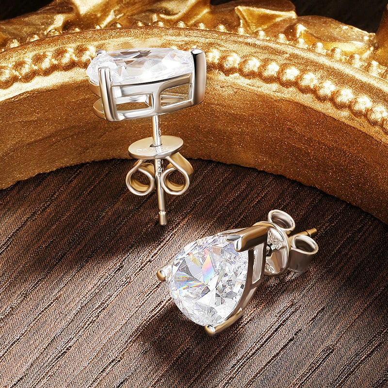 D VVS1 Pear Moissanite Earrings for Women GRA Certified Lab Grow Diamond Solid 925 Silver Plated 18k Gold Stud Earring