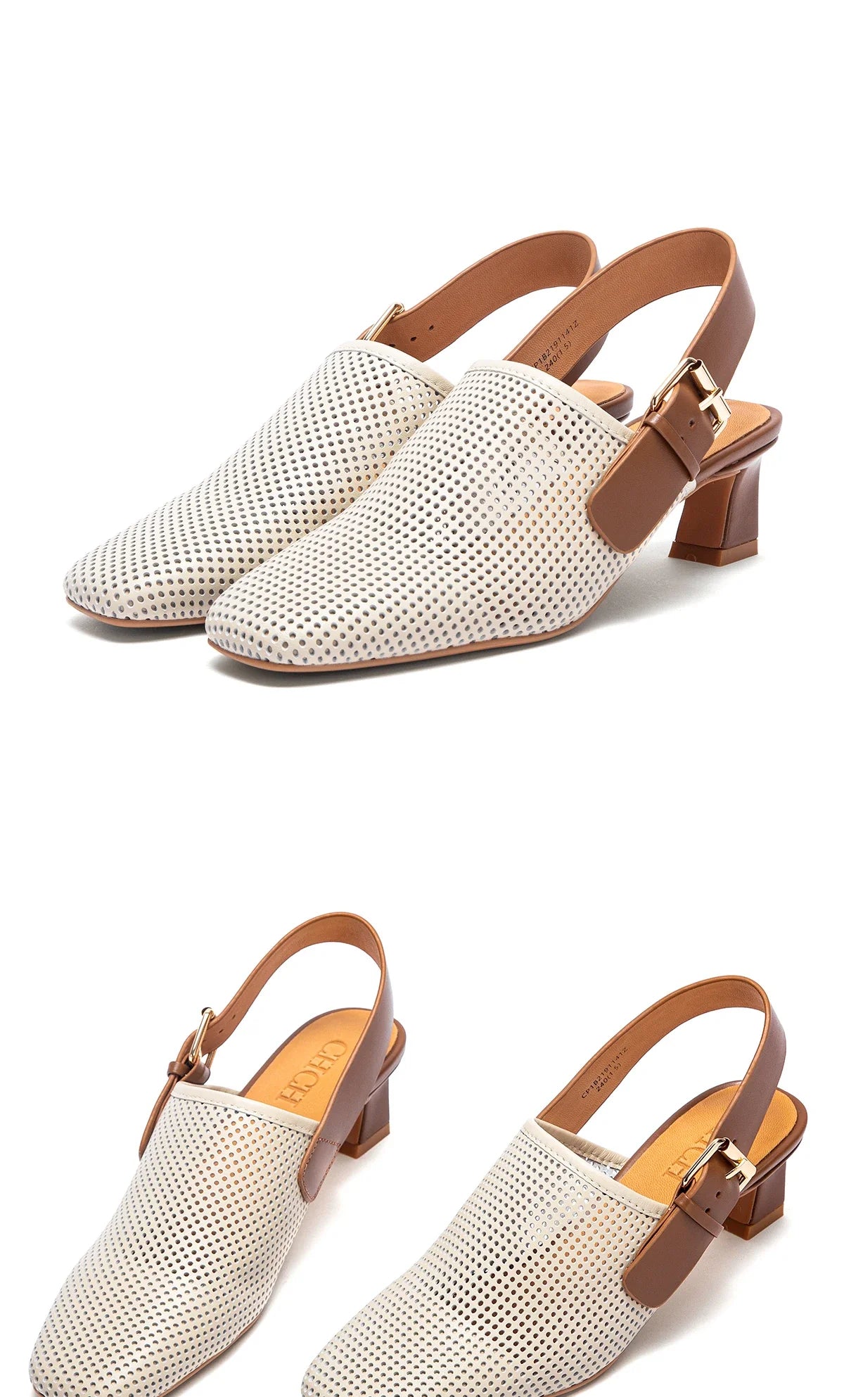 Women's shoes Luxury brand summer sandals leather medium high heel hollow breathable temperament girls shoes 35-40 yards